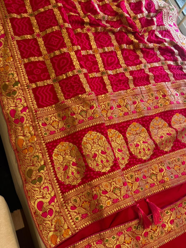 GHATCHOLA KHADDI GEORGETTE ZARI WEAVING SAREE