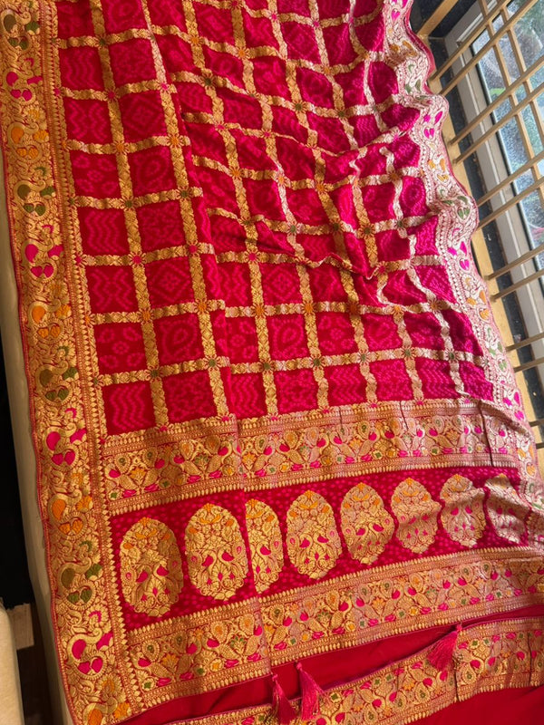 GHATCHOLA KHADDI GEORGETTE ZARI WEAVING SAREE
