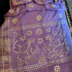 PURE UPADA SILK LEHERIYA MANDANA WORK SAREE