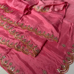 PURE UPADA SILK KACHII GOTA PATTI SAREE