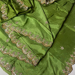 PURE UPADA SILK KACHII GOTA PATTI SAREE