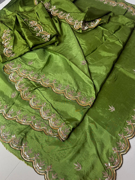 PURE UPADA SILK KACHII GOTA PATTI SAREE