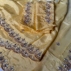 PURE UPADA SILK KACHII GOTA PATTI SAREE