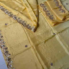 PURE UPADA SILK KACHII GOTA PATTI SAREE