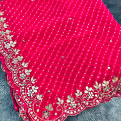 MOTHRA PINK LEHERIYA SAREE
