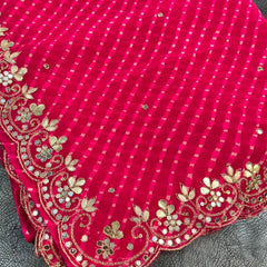 MOTHRA PINK LEHERIYA SAREE