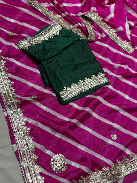 LEHERIYA ZARI WORK SAREE