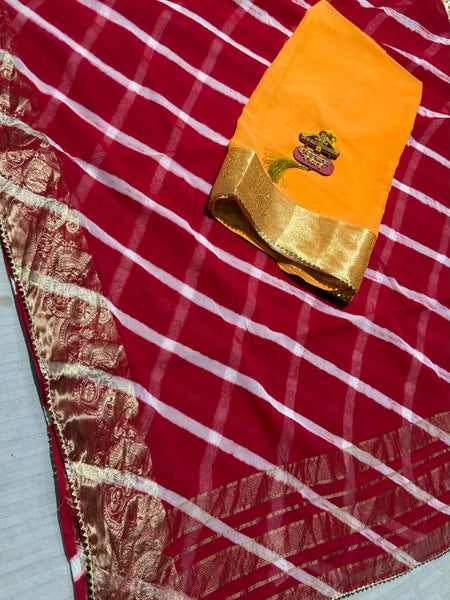 LEHERIYA ZARI WORK SAREE