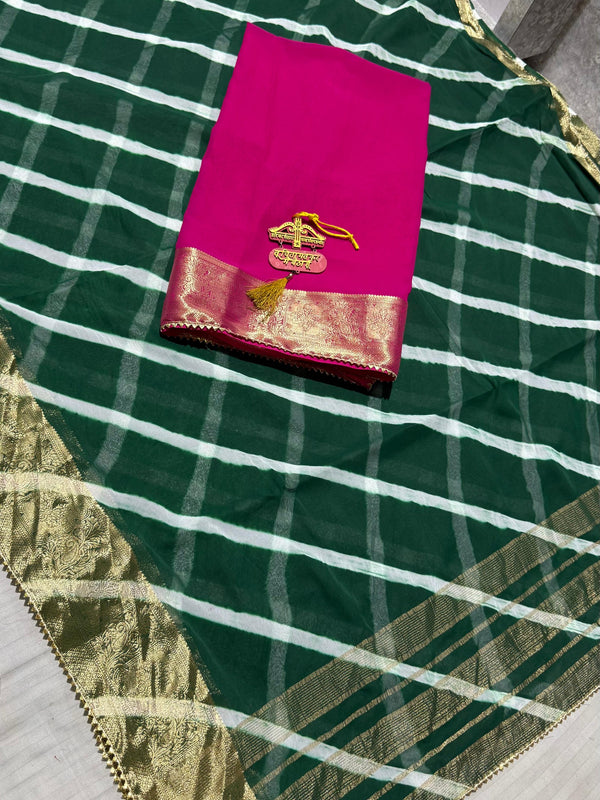 LEHERIYA ZARI WORK SAREE