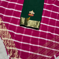 LEHERIYA ZARI WORK SAREE