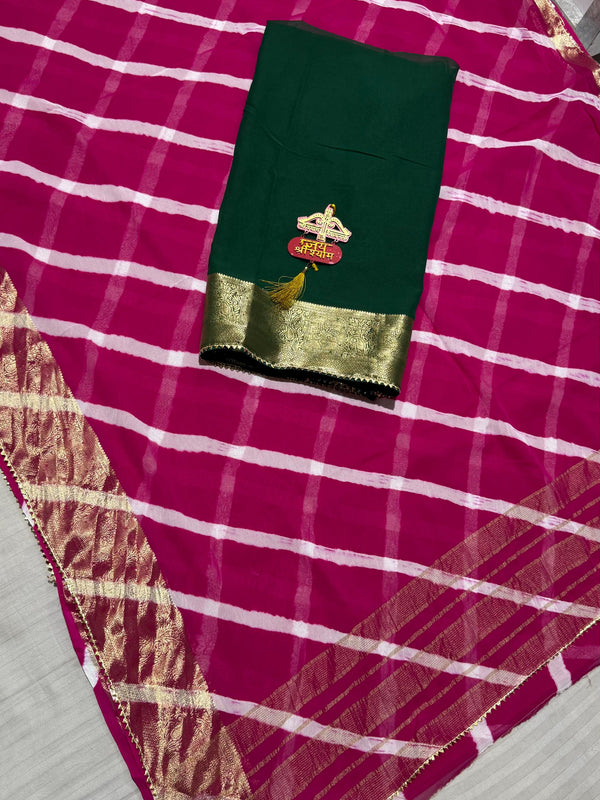 LEHERIYA ZARI WORK SAREE