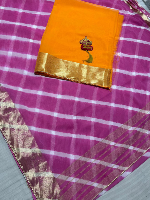 LEHERIYA ZARI WORK SAREE