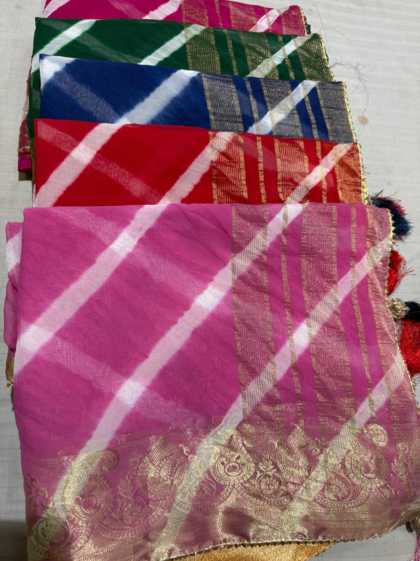 LEHERIYA ZARI WORK SAREE