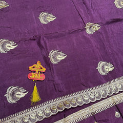 Elegant Pure Silk Handcrafted Saree with Traditional Gota Work Border