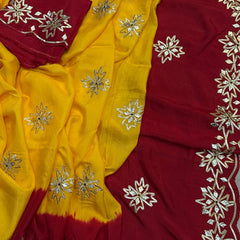 PURE UPADA KACHI GOTA PATTI SAREE