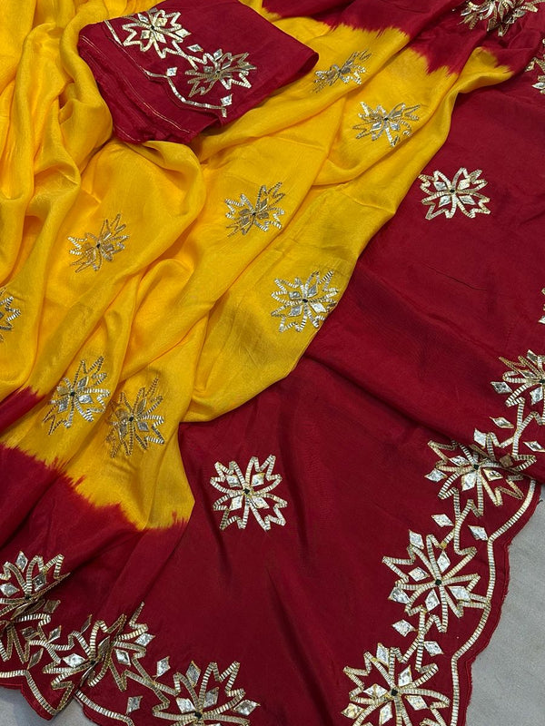 PURE UPADA KACHI GOTA PATTI SAREE
