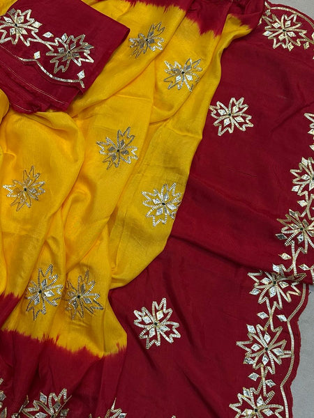PURE UPADA KACHI GOTA PATTI SAREE