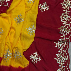 PURE UPADA KACHI GOTA PATTI SAREE