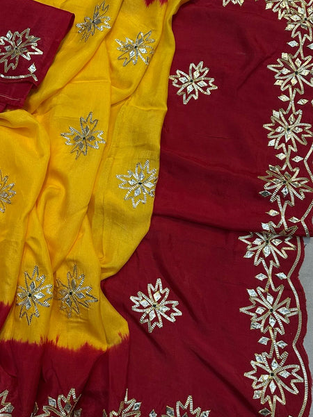 PURE UPADA KACHI GOTA PATTI SAREE