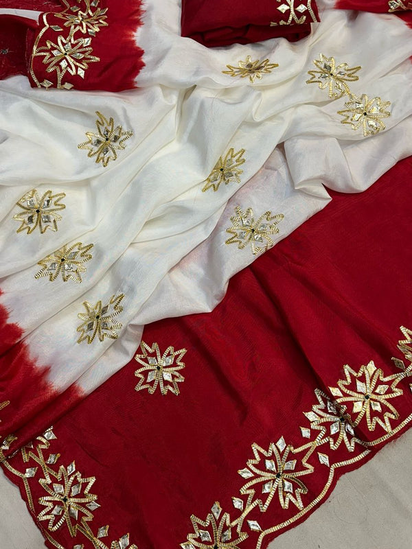 PURE UPADA KACHI GOTA PATTI SAREE