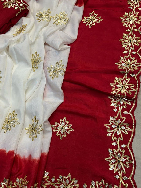 PURE UPADA KACHI GOTA PATTI SAREE