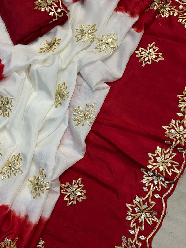 PURE UPADA KACHI GOTA PATTI SAREE