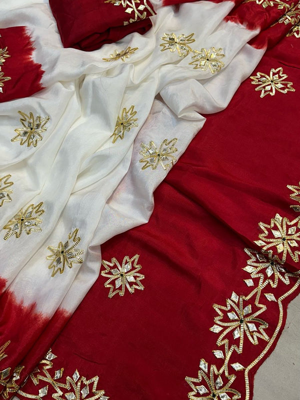 PURE UPADA KACHI GOTA PATTI SAREE