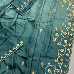 PURE UPADA SILK KACHI GOTA PATTI SAREE