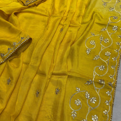 PURE UPADA SILK KACHI GOTA PATTI SAREE