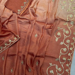 PURE UPADA SILK KACHI GOTA PATTI SAREE