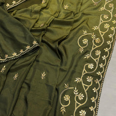 PURE UPADA SILK KACHI GOTA PATTI SAREE