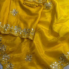 PURE UPADA SILK KACHI GOTA PATTI SAREE