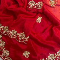 PURE UPADA SILK KACHI GOTA PATTI SAREE
