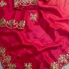 PURE UPADA SILK KACHI GOTA PATTI SAREE