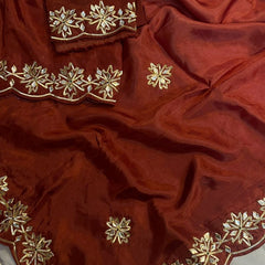 PURE UPADA SILK KACHI GOTA PATTI SAREE