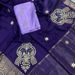 MOONGA SILK HANDWORK GOTA PATTI SAREE