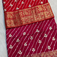 LEHERIYA MOONGA SILK SAREE