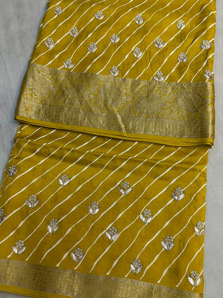 LEHERIYA MOONGA SILK SAREE