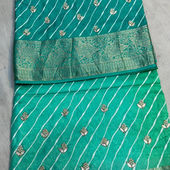 LEHERIYA MOONGA SILK SAREE