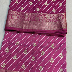 LEHERIYA MOONGA SILK SAREE