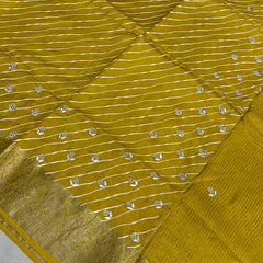 LEHERIYA MOONGA SILK SAREE