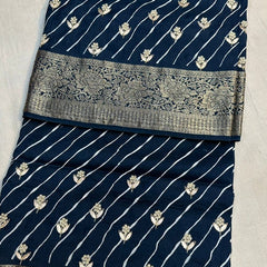 LEHERIYA MOONGA SILK SAREE