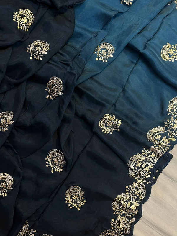 PITTAN WORK UPADA SILK SAREE