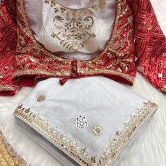 CRUSH GOLD SAREE WITH READY TO WEAR BLOUSE