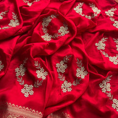 PURE RUSSIAN SILK ZARI HANDWORK SAREE