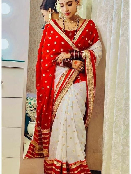 VISCOS GEORGETTE DOUBLE SHADE SAREE