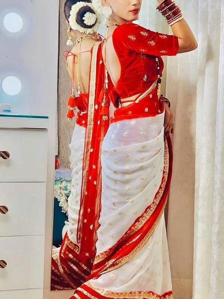 VISCOS GEORGETTE DOUBLE SHADE SAREE
