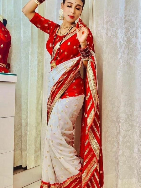 VISCOS GEORGETTE DOUBLE SHADE SAREE