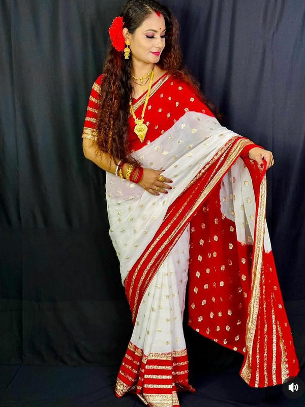 VISCOS GEORGETTE DOUBLE SHADE SAREE