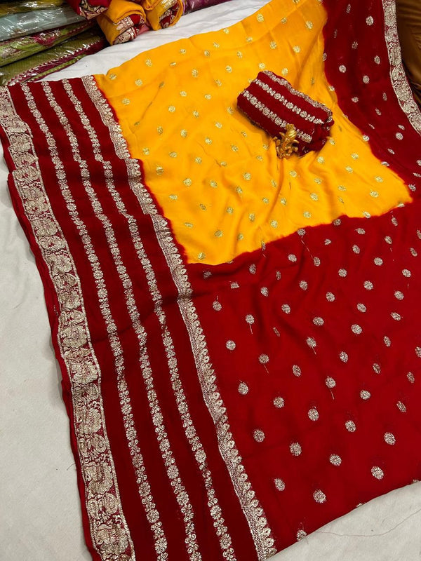 VISCOS GEORGETTE DOUBLE SHADE SAREE